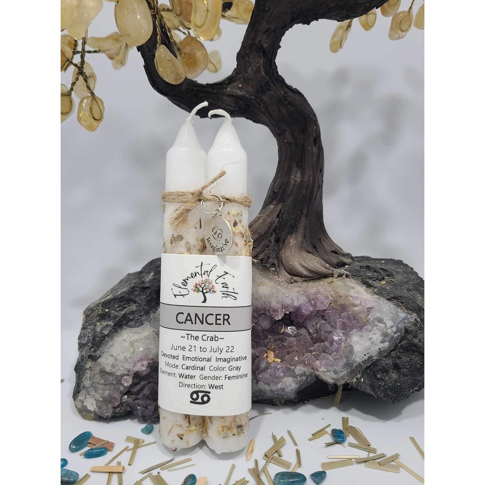 Cancer Zodiac Candle set witchy boho‎ meditation apothecary